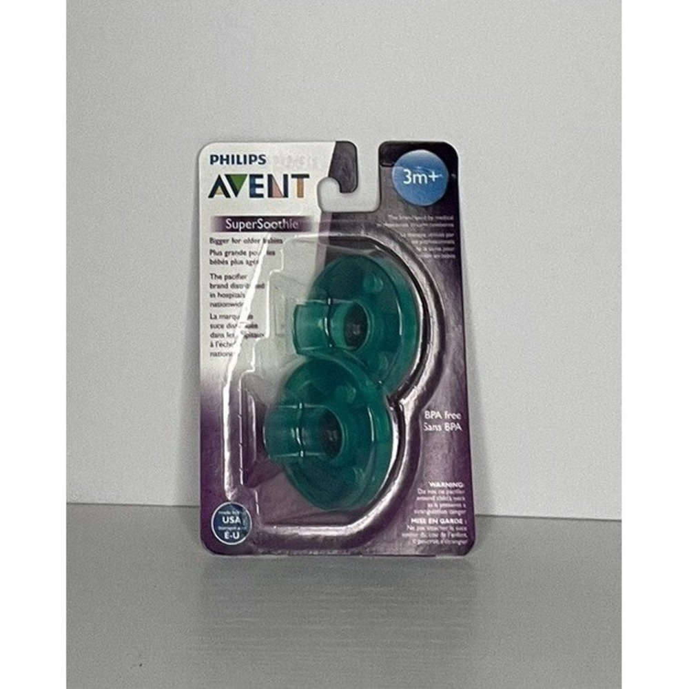 Philips Avent Soothie Pacifiers 3m+ Green 2 Count BPA-Free NEW